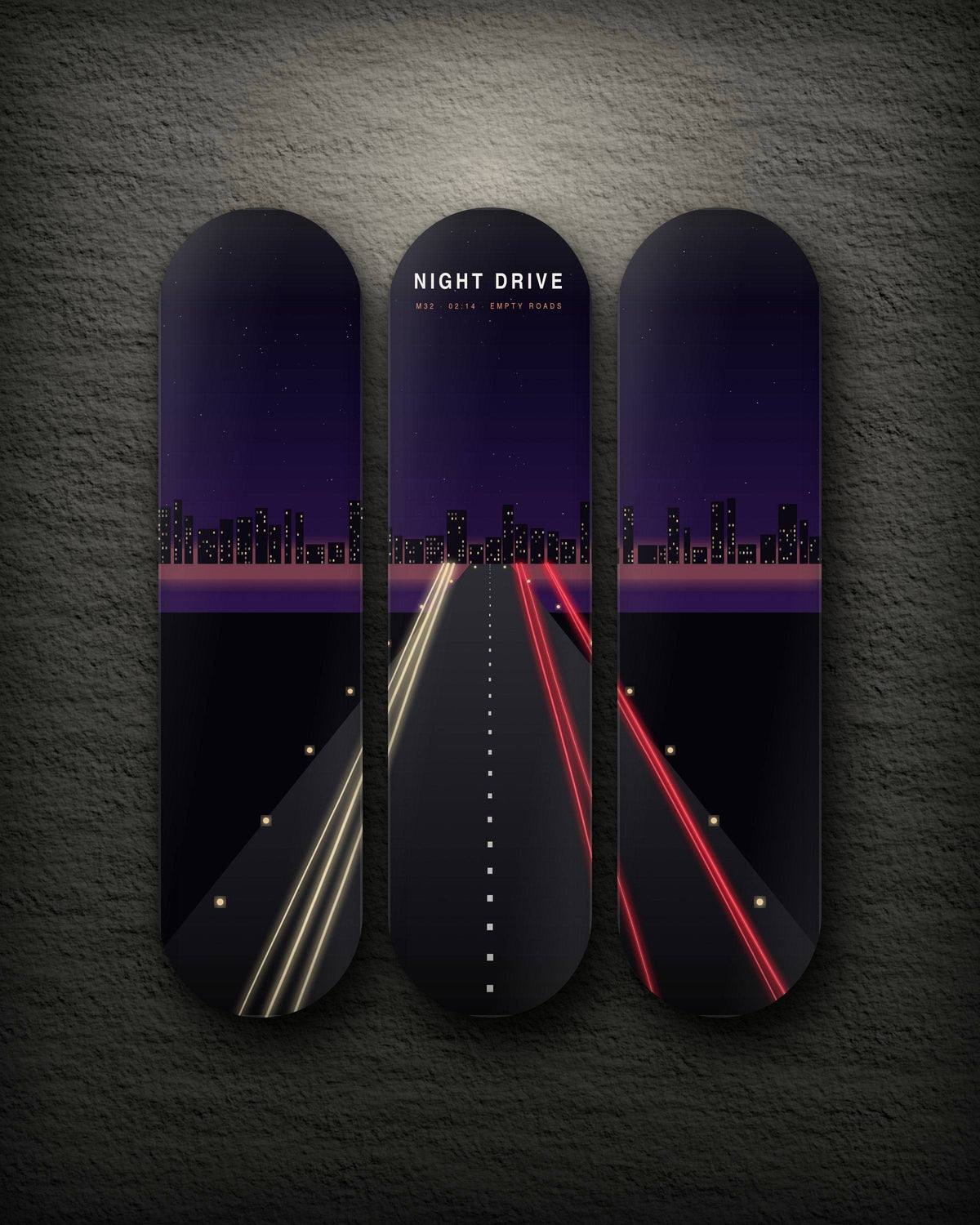 Night Drive set of three decks — one scene across three