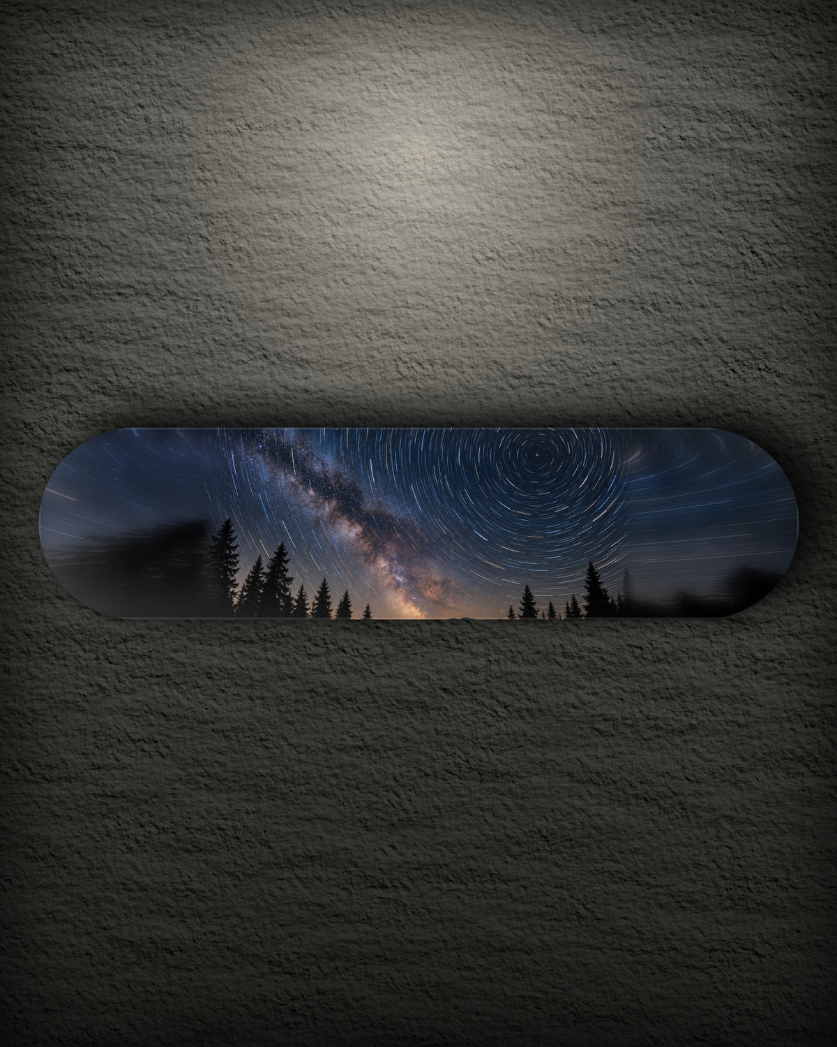 Star Trails landscape printed skateboard deck