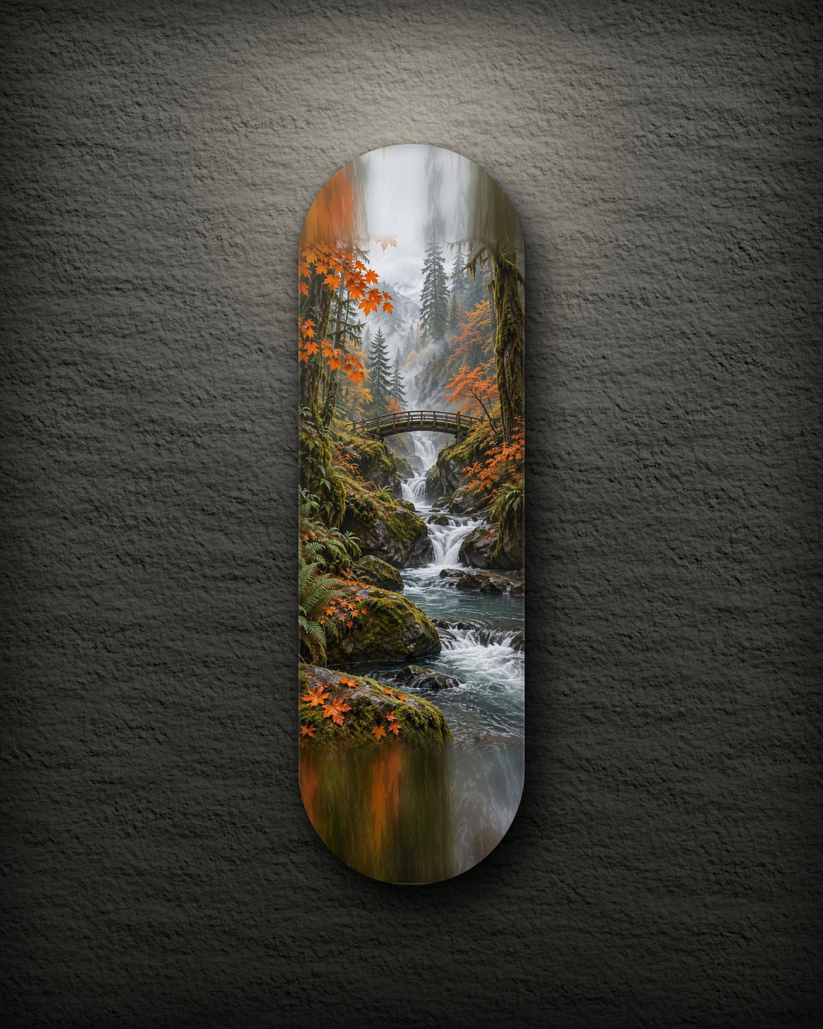 Autumn Falls printed skateboard deck