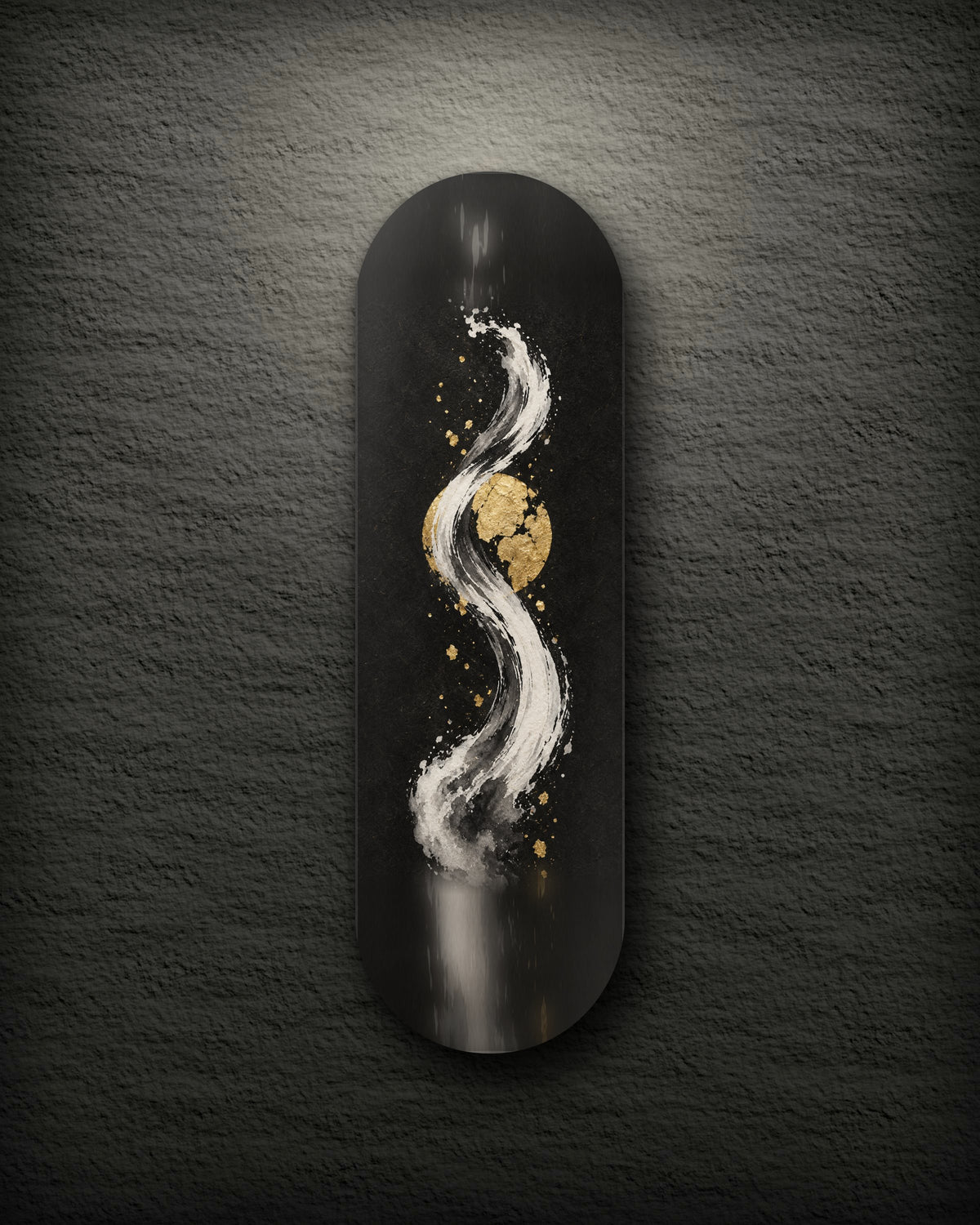 Ink & Gold printed skateboard deck