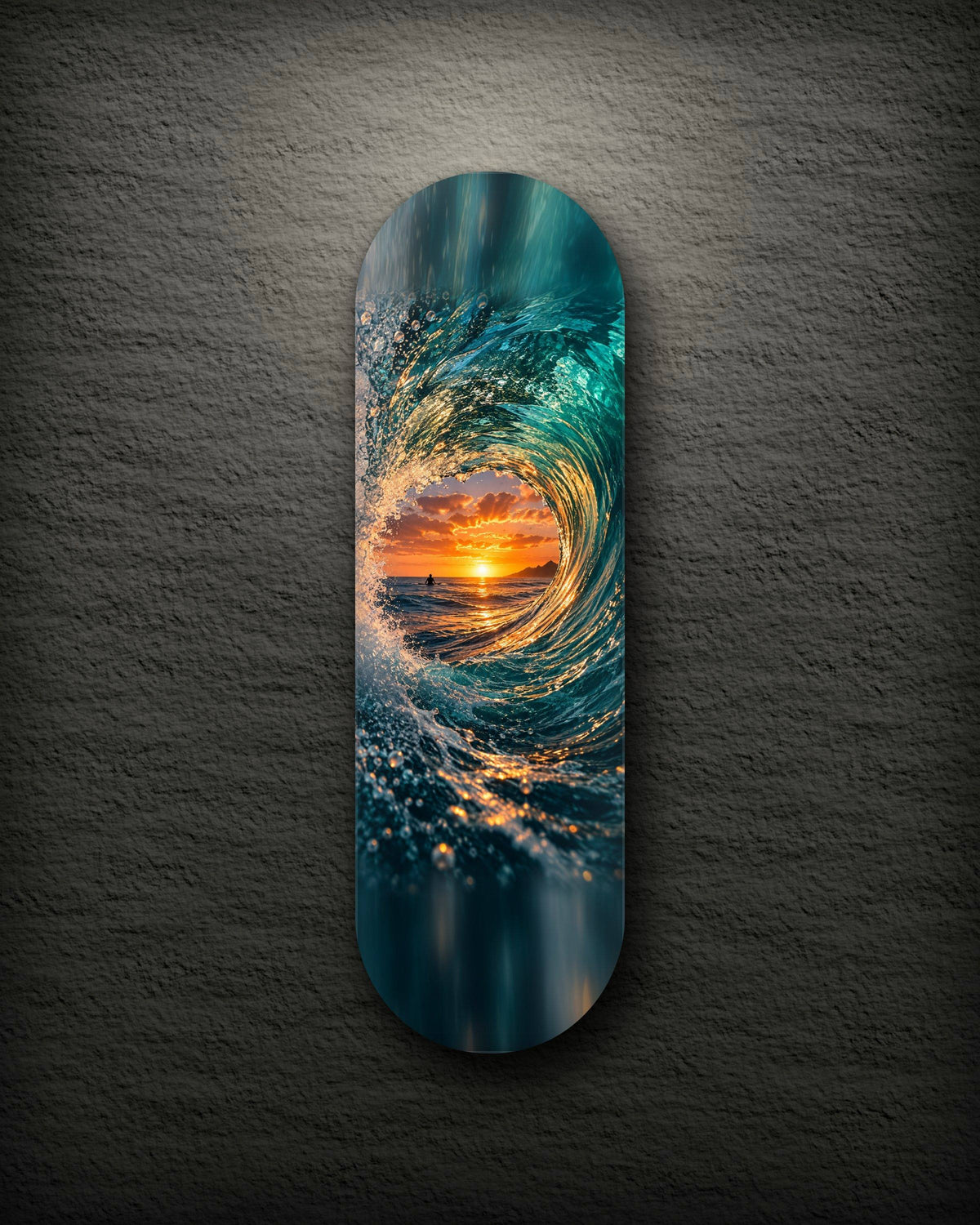 The Barrel printed skateboard deck