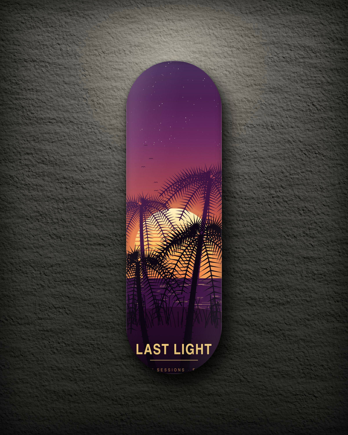 Last Light printed skateboard deck