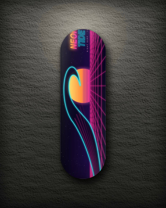 Neon Tide printed skateboard deck