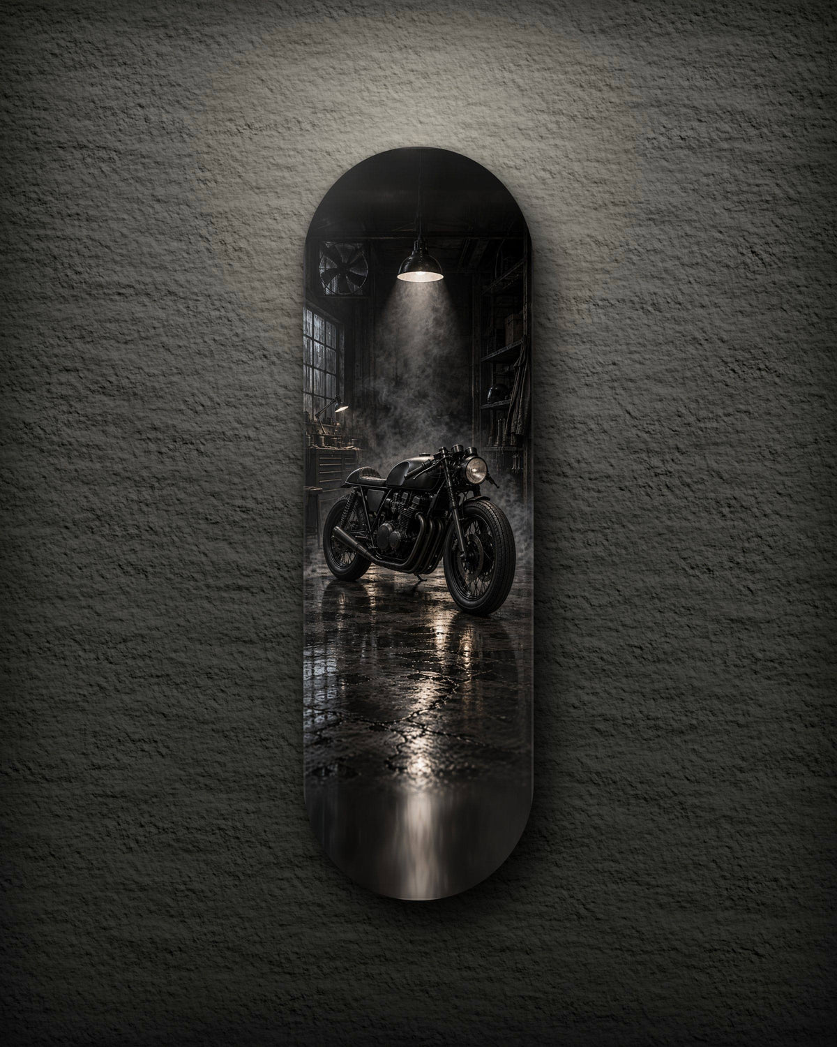 Café Racer printed skateboard deck