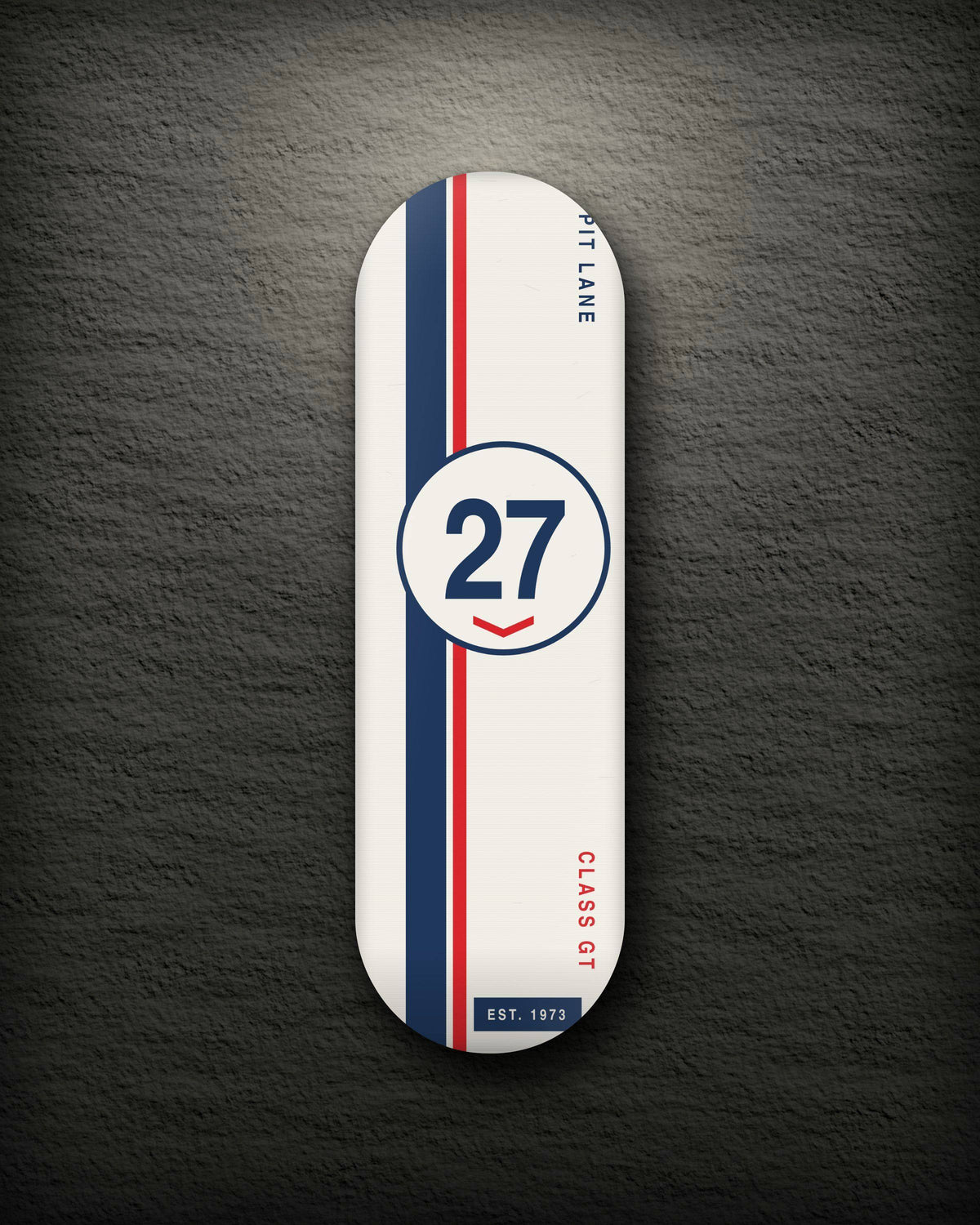 Roundel printed skateboard deck