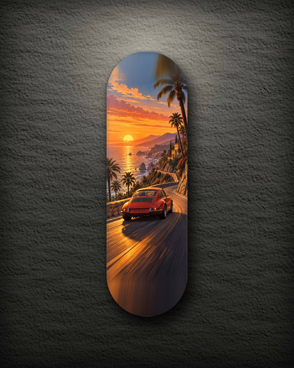 Coast Road printed skateboard deck