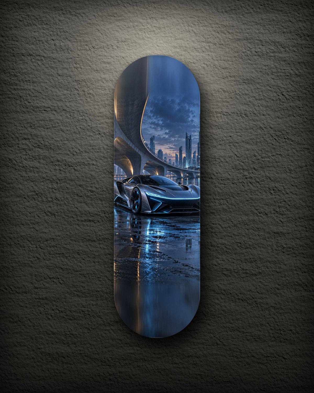 Hypercar printed skateboard deck