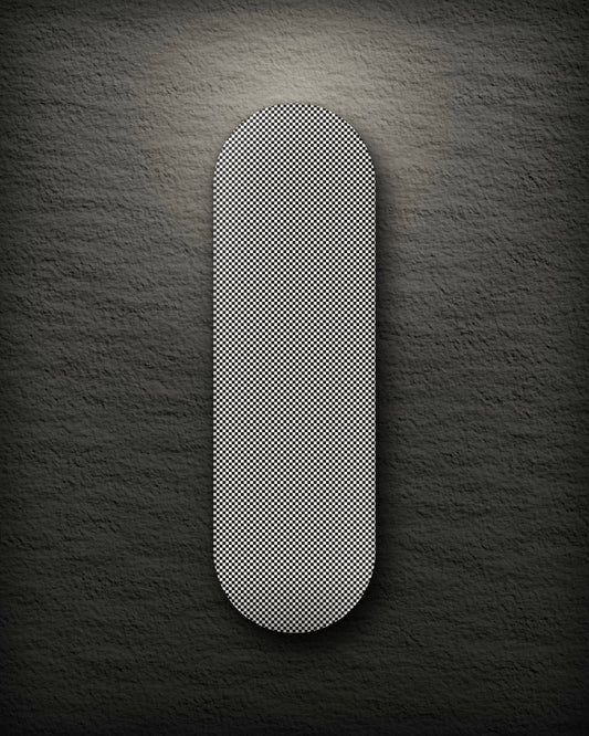 Chequered printed skateboard deck