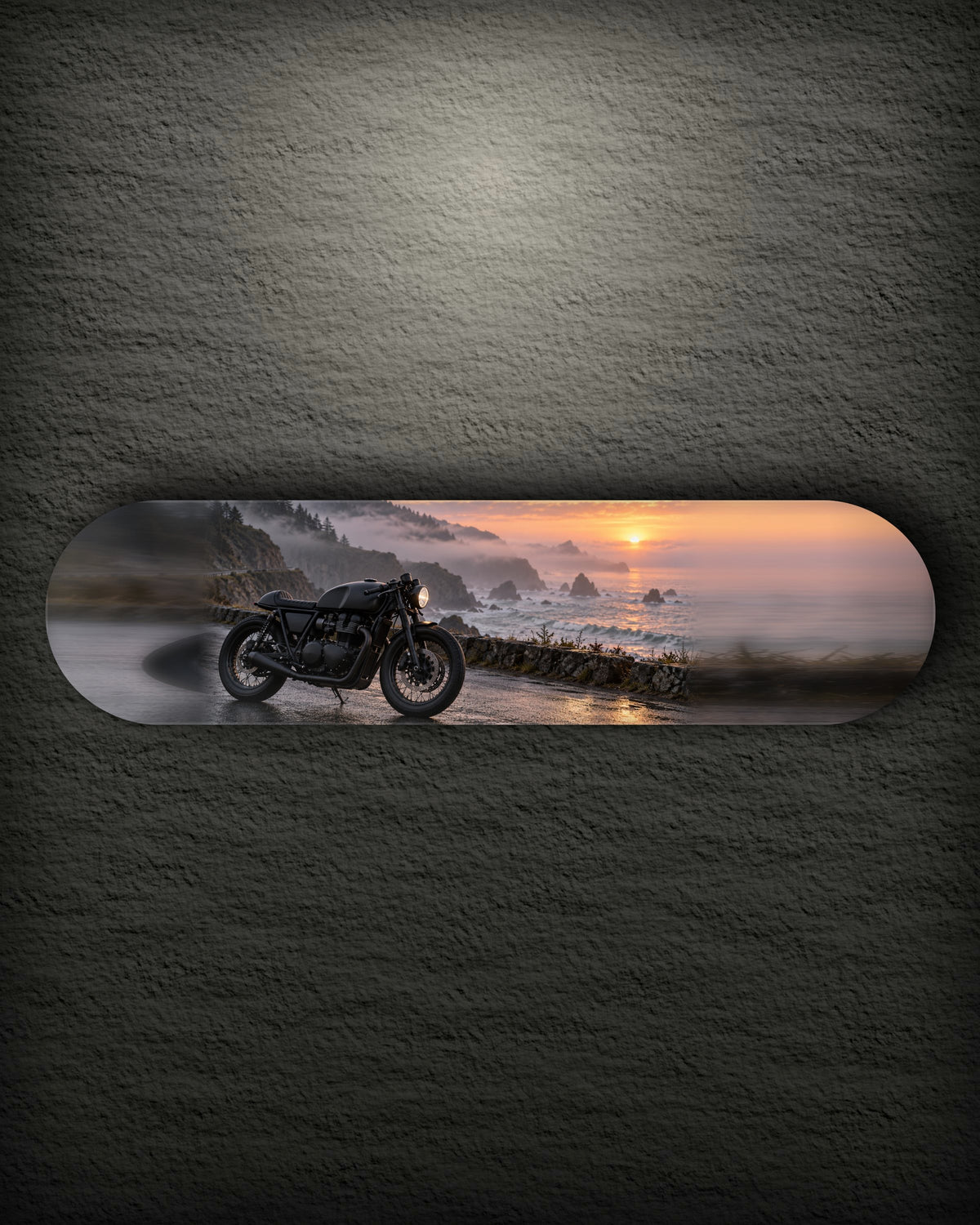 Coast Racer landscape printed skateboard deck
