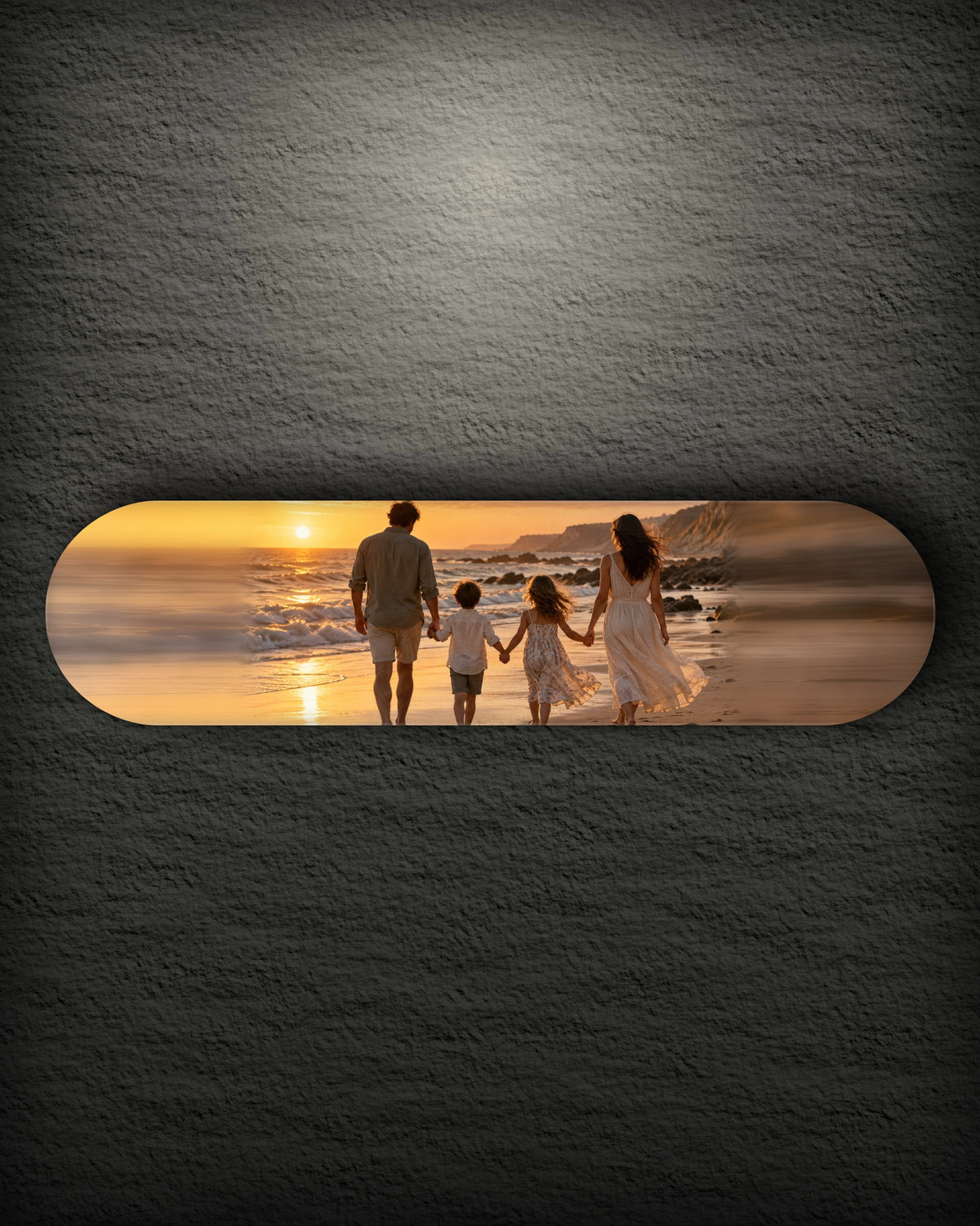 Shoreline landscape printed skateboard deck