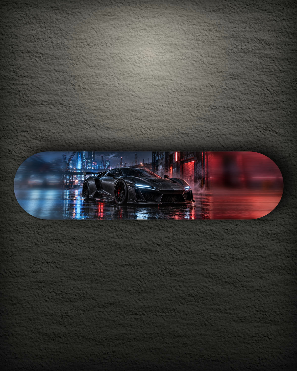 Neon Dock landscape printed skateboard deck