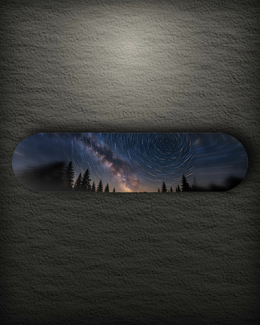 Star Trails landscape printed skateboard deck