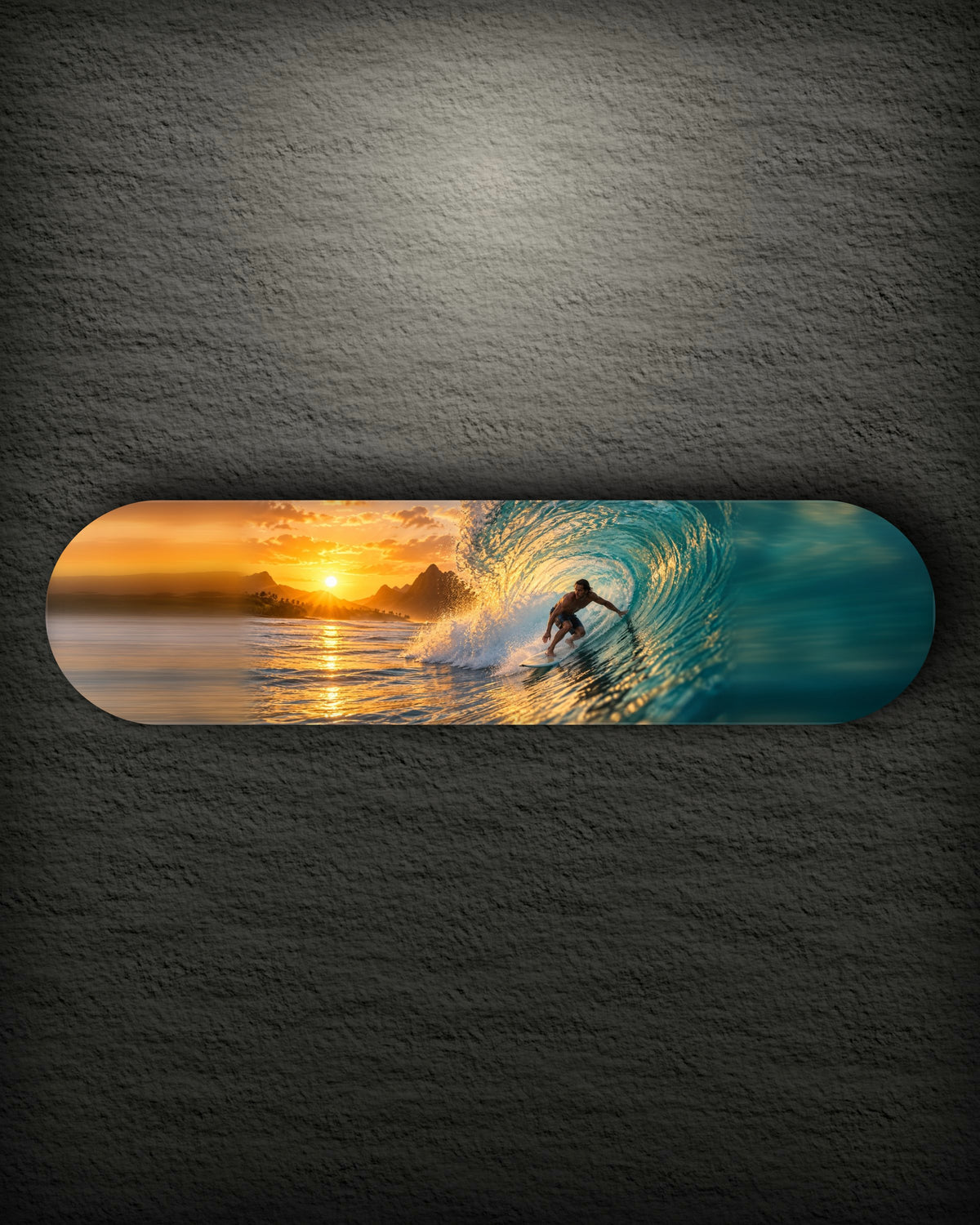 Golden Barrel landscape printed skateboard deck