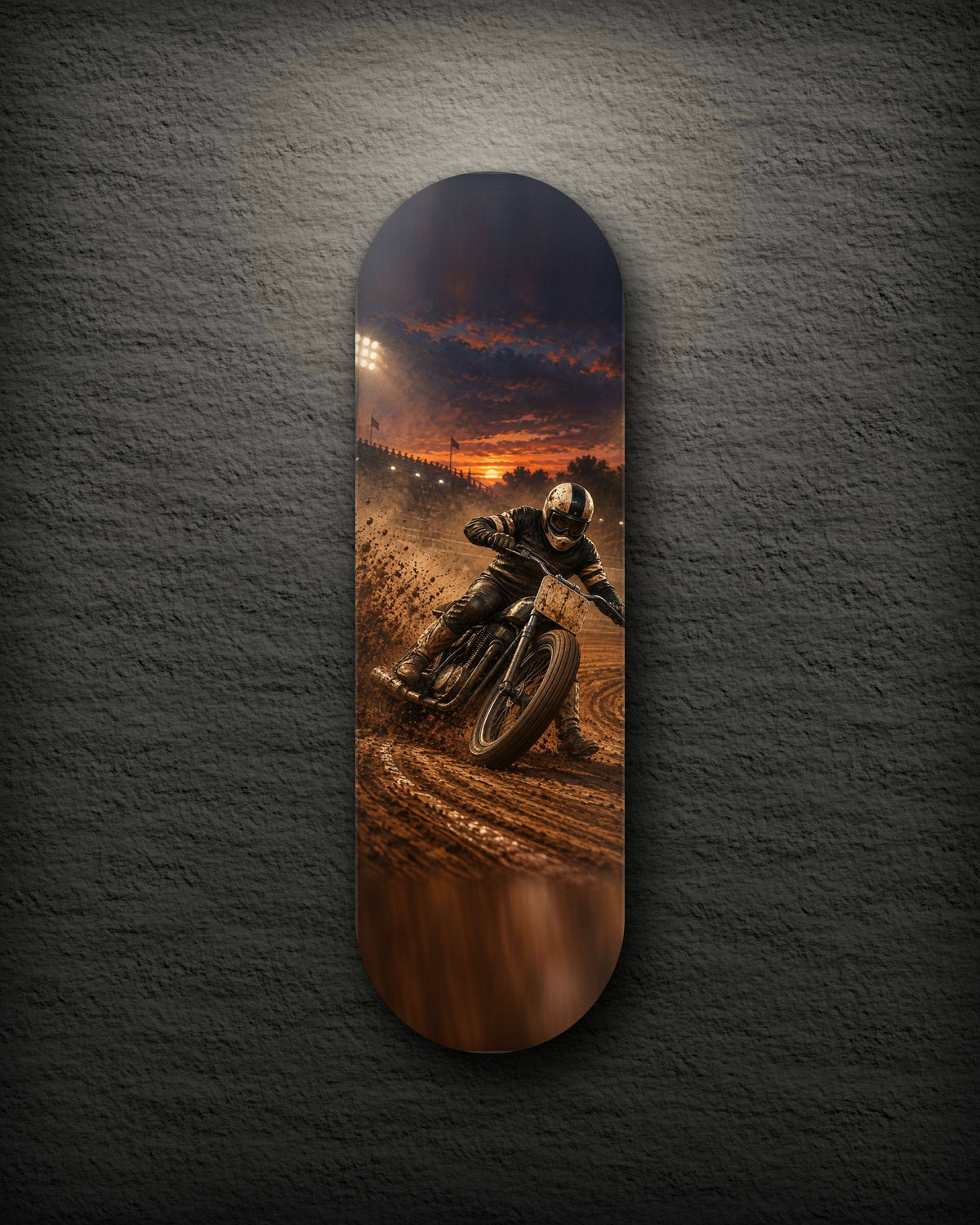 Flat Track printed skateboard deck