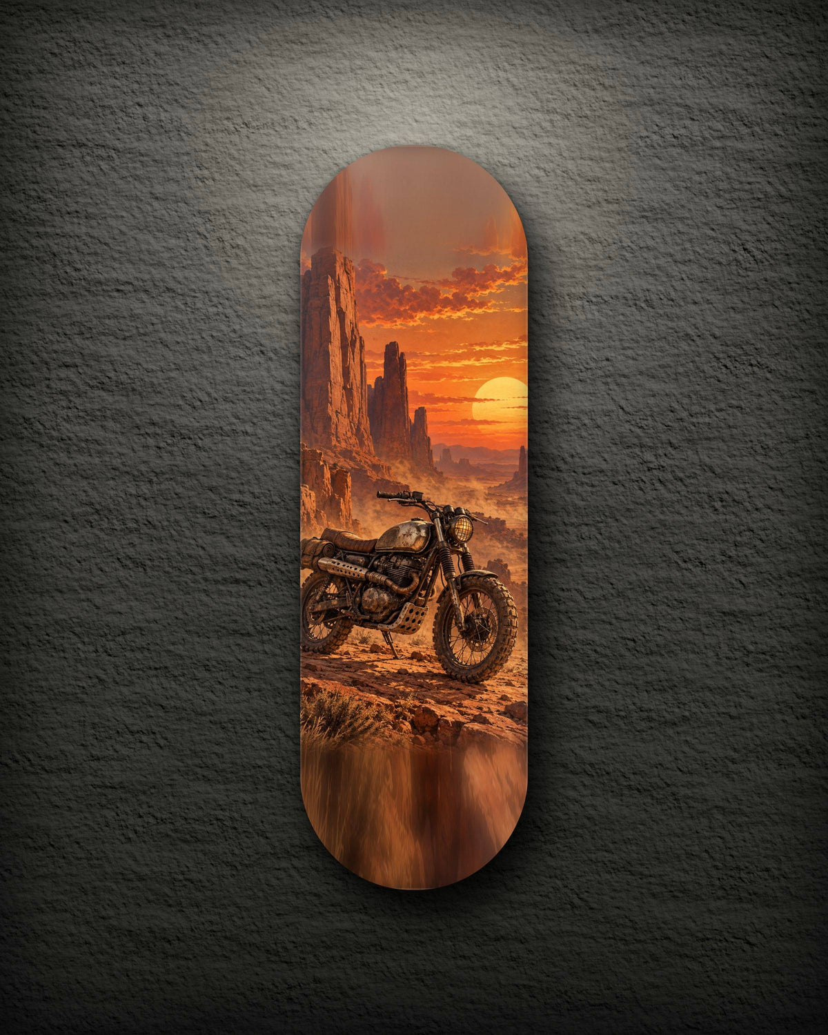 Scrambler printed skateboard deck
