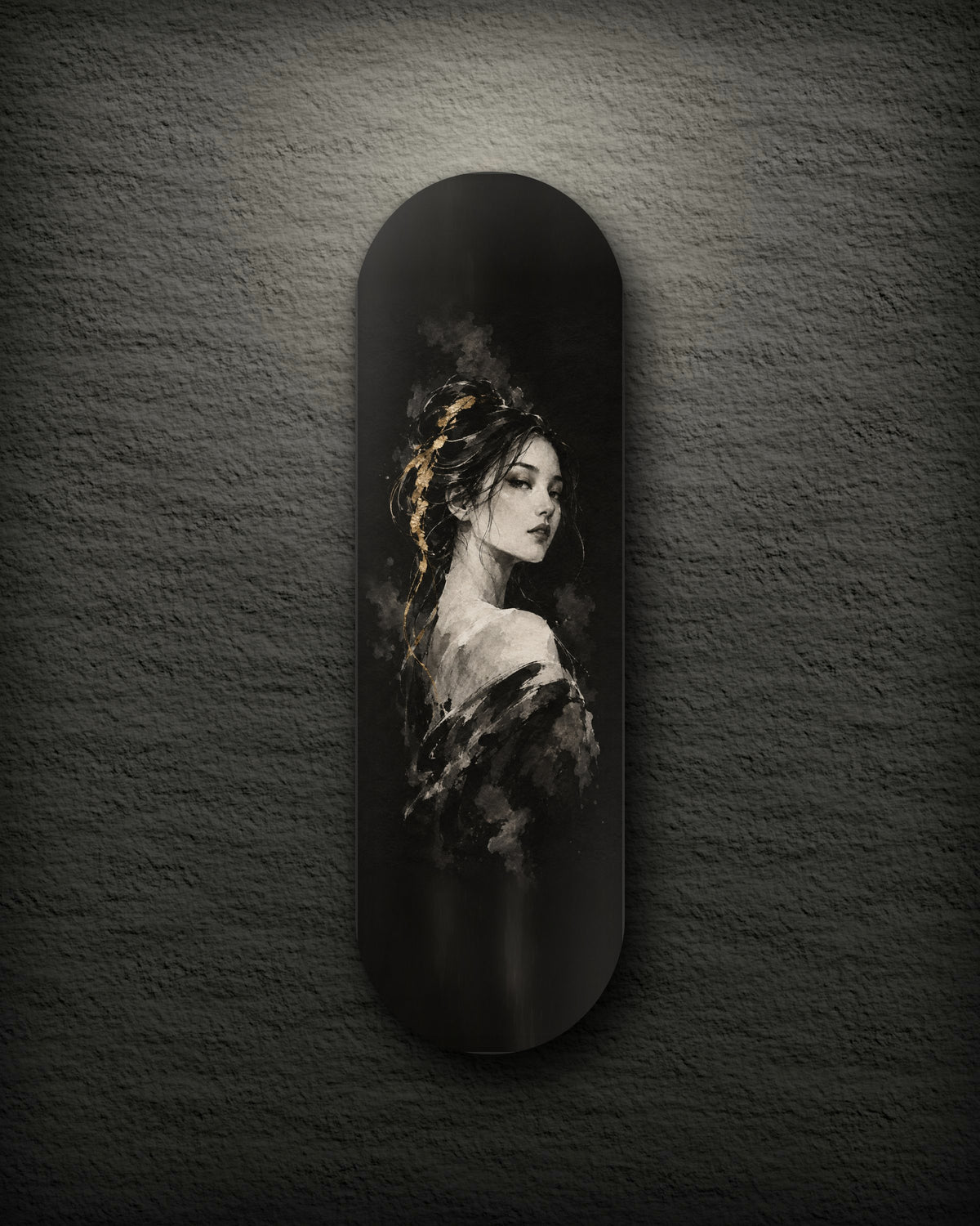 Gilded printed skateboard deck