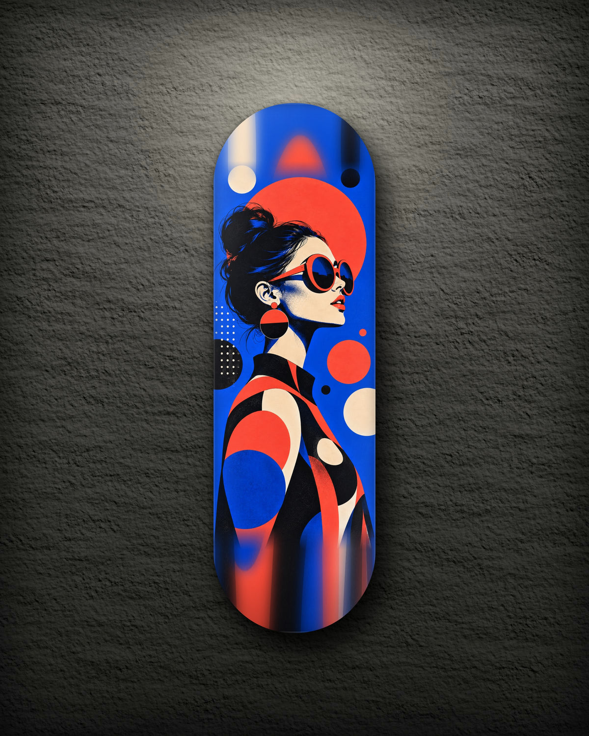 Pop printed skateboard deck