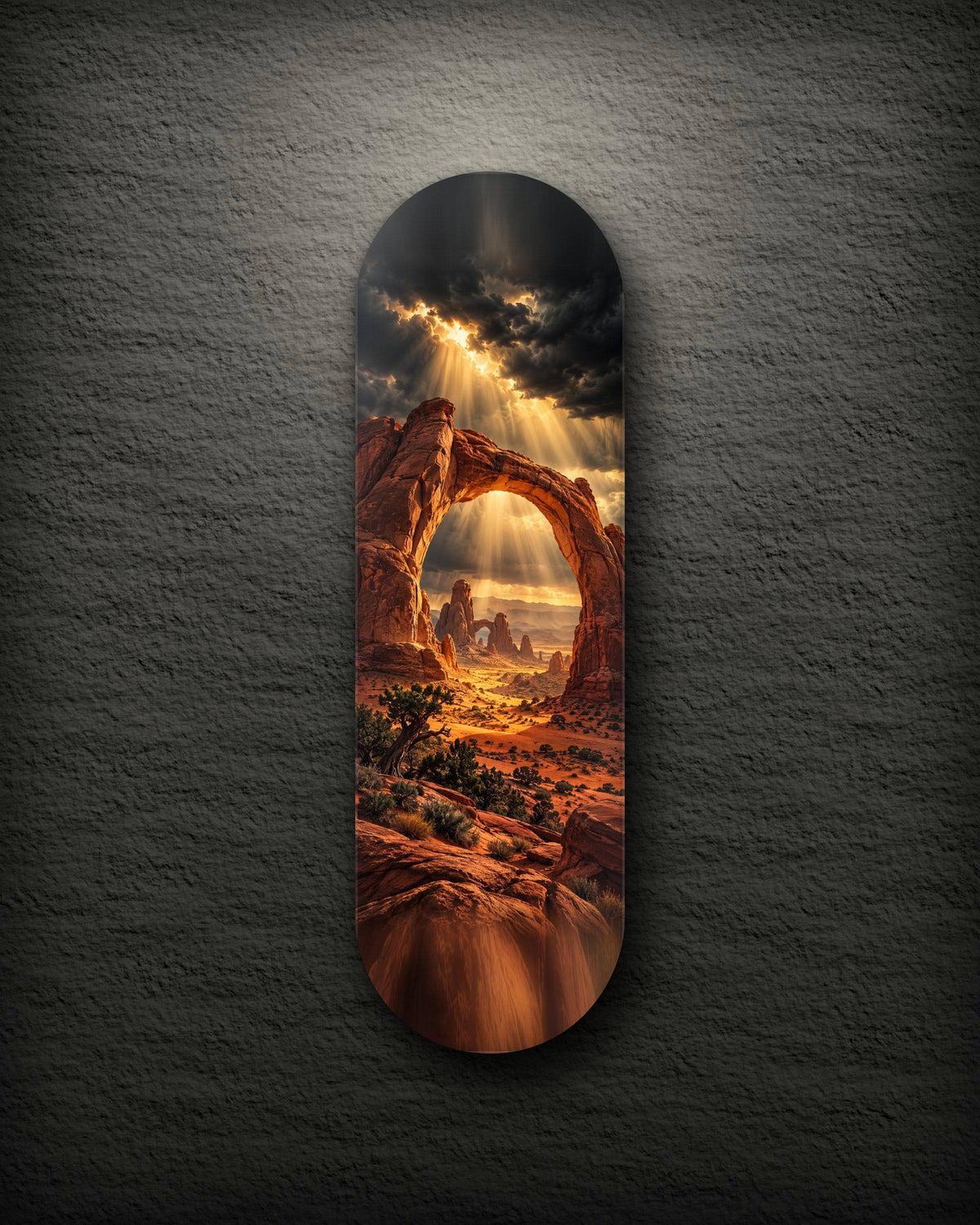 The Arch printed skateboard deck