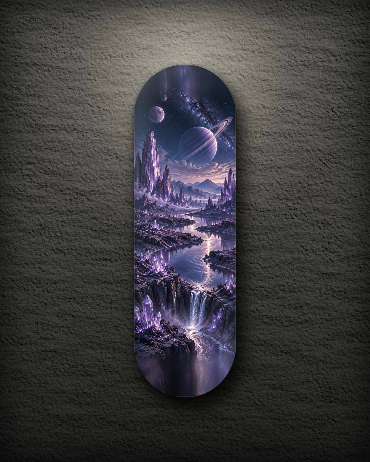 Crystal Planet printed skateboard deck