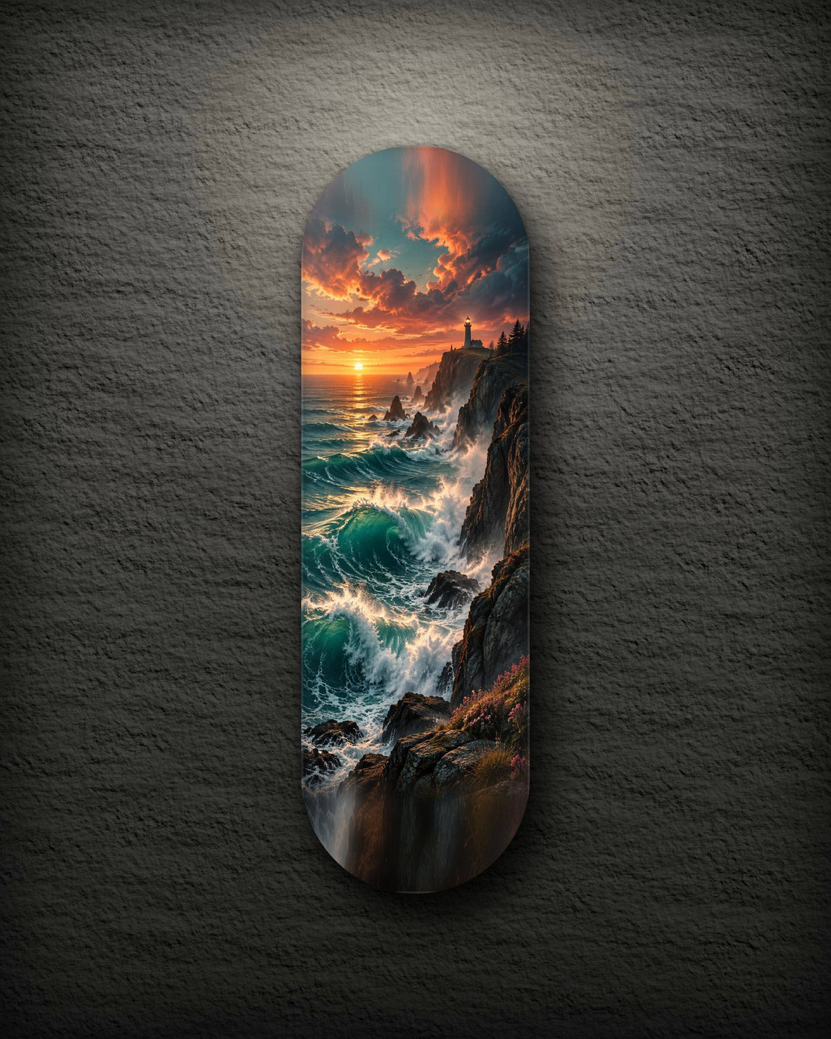Lighthouse printed skateboard deck
