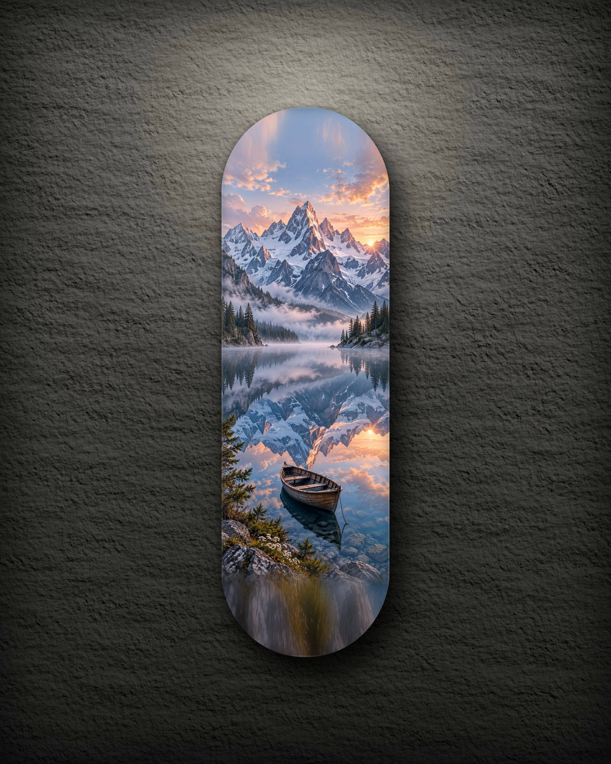 Mirror Lake printed skateboard deck
